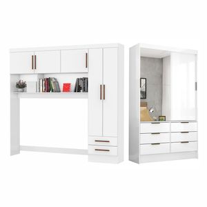 Guarda Roupa Casal Modulado Sevilha Plus Carioca Móveis Branco
