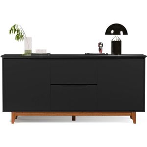 Balcão Buffet Flow 2 Portas 2 Gavetas 163cm Ej Móveis Preto