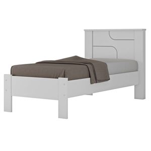 Cama De Solteiro Pérola Conquista Móveis Branco