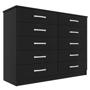 Cômoda Austin 10 Gavetas Evidência Móveis Preto