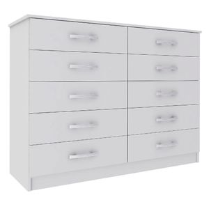 Cômoda Austin 10 Gavetas Evidência Móveis Branco