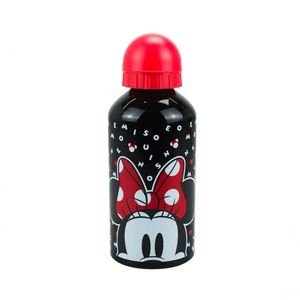 Garrafa Alumínio Preto Minnie Laço Vermelho 500ml - Disney