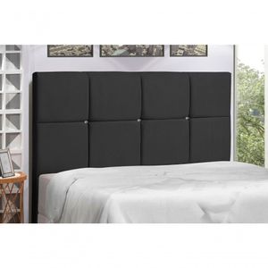Cabeceira Casal King Size 195 Cm Civic Preto Para Cama Box Estofada