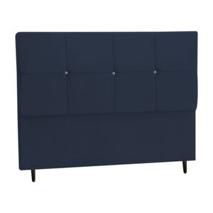 Cabeceira Estofada Box Solteiro Encosto Para Cama Hylux 94x126 Azul Marinho