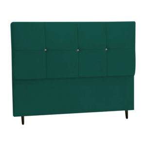Cabeceira Estofada Box Casal Queen Size Encosto Para Cama Civic 164x126 Cm Azul Tiffany