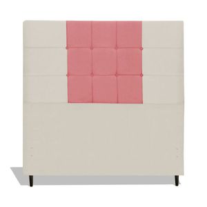 Cabeceira Estofada Box Solteiro Encosto Para Cama Maveric 94x126 Composê Bege/ Rosa
