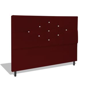 Cabeceira Estofada Box Casal Encosto Para Cama T Cross 144x126 Marsala