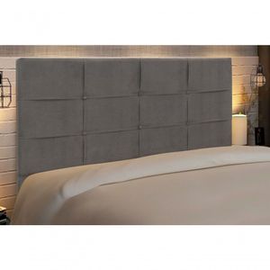 Cabeceira Casal 144 Cm Hylux Chumbo Para Cama Box Estofada