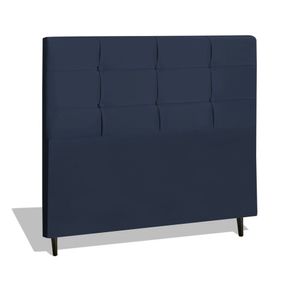 Cabeceira Estofada Box Casal Queen Size Encosto Para Cama Hylux 164x126 Cm Azul Marinho