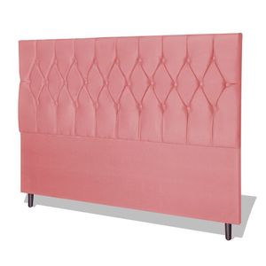 Cabeceira Estofada Box Casal King Size Encosto Para Cama Ram 1500 195x126 Cm Rosa