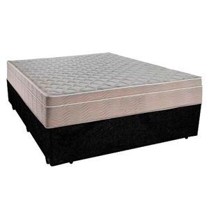 Cama Box Casal Suede + Colchão Sereneprime Molas Ensacadas 138x188x65 Preto