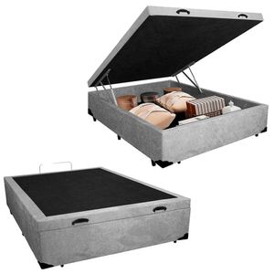 Cama Box Baú Viúva Sereneprime Suede Cinza 128x188x44