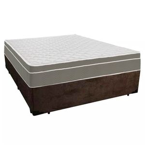 Cama Box Casal Suede + Colchão Sereneprime Molas Ensacadas 138x188x65 Marrom