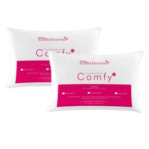 Kit Travesseiros Comfy Suporte Baixo Fibra Siliconizada 450 Gramas 70cm X 50cm - 2 Unidades