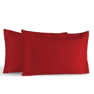 Kit Portas Travesseiros Silver Percal 180 Fios 50cm X 70cm 2 Peças - Vermelho
