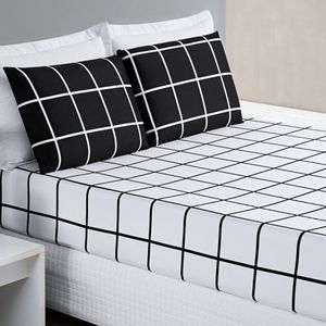 Jogo De Lençol Casal Micropercal 200 Fios Dustin 3 Peças - Preto