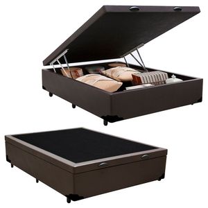 Cama Box Baú Viúva Sereneprime Sintético Marrom 128x188x44