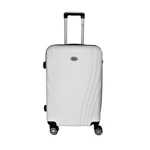 Mala De Bordo ABS Para Viagem IKA Vanguard Cadeado Integrado Rodas Duplas 360º Branco P