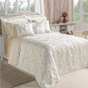 Cobre Leito King Dupla Face Micropercal 180 Fios Melody 5 Peças - Marfim