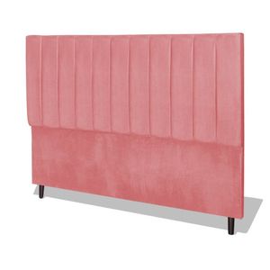 Cabeceira Estofada Box Casal King Size Encosto Para Cama Corola 195x126 Cm Rosa