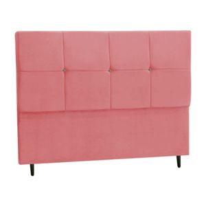 Cabeceira Estofada Box Casal Queen Size Encosto Para Cama Civic 164x126 Cm Rosa