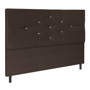 Cabeceira T Cross Marrom Estofada Para Cama Box Casal King Size 195cm Quarto Luxo