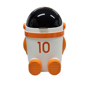 Lixeira Com Tampa Basculante 10 Litros Resistente Infantil Astronauta Laranja