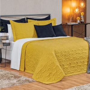 Cobre Leito Queen Micropercal 400 Fios 3 Peças Belga - Amarelo