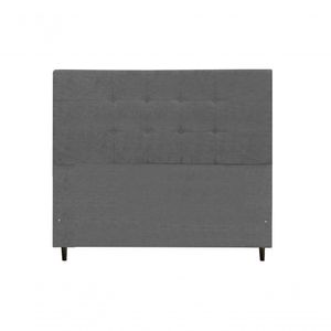 Cabeceira Maveric Estofada Com Botão De Tecido Para Cama Box Casal King Size 195cm Chumbo -