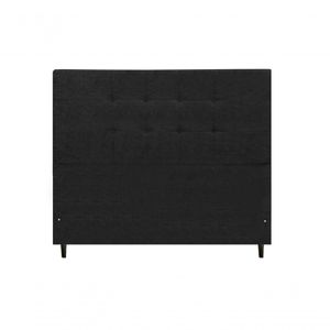 Cabeceira Maveric Estofada Com Botão De Tecido Para Cama Box Casal 144cm Preto