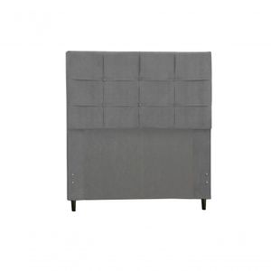 Cabeceira Hylux Estofada Com Botão De Tecido Para Cama Box Solteiro 94cm Chumbo