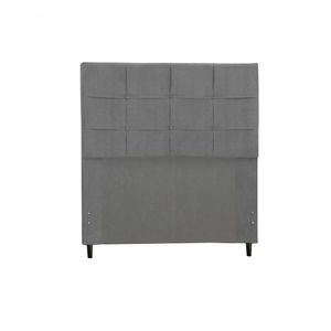 Cabeceira Hylux Estofada Com Botão De Tecido Para Cama Box Casal Queen Size 164cm Chumbo-