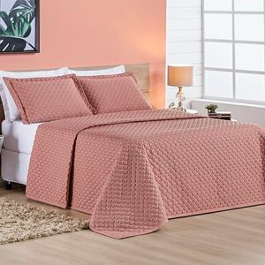 Cobre Leito Queen Amarilis Micropercal 200 Fios 3 Peças - Rose