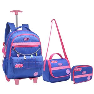 Kit Mochila Rodinhas Lancheira Estojo Chaveiro Escolar Juvenil Infantil Bombom Yepp Azul