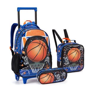 Kit Mochila Rodinha Esporte Escolar Infantil Menino Basquete Seanite
