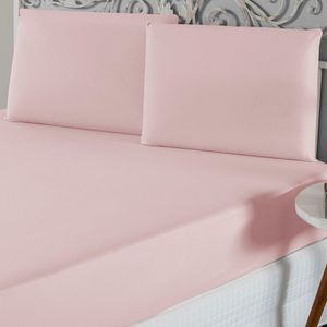 Jogo De Lençol Casal Padrão Malha 100% Algodão 3 Peças - Rosa