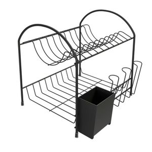 Escorredor De Louça Cozinha Compacto Duplo - Stolf Preto