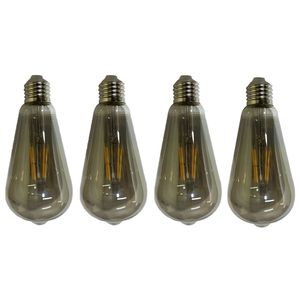 Lampada Led Multi Filamento Fume Vintage 30w Kit 4 Uni Decoraçao Iluminaçao Sala Quarto Varanda Casa Branco Quente