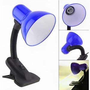 Luminária Articulada Com Garra Presilha E27 Bivolt Cor Azul Escuro Para Escrivaninha E Mesa