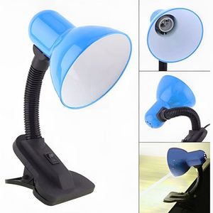 Luminária Articulada Com Garra Presilha E27 Bivolt Cor Azul Para Escrivaninha E Mesa