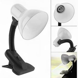 Luminária De Mesa Articulada Branca Com Garra Presilha Entrada E27 Bivolt Para Leitura