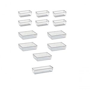 12 Organizadores Multiuso Modular Gavetas Acrílico Cristal