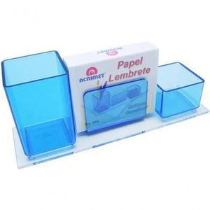 Porta Lapis Clips E Lembrete E Papel Bco Acrimet 947 Azul Clear