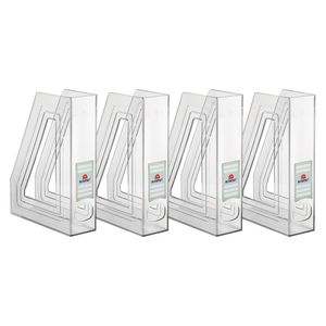 Kit Com 4 Porta Revista Acrimet Classic 278 Cristal