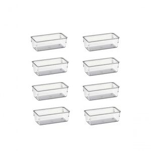 8 Organizadores Multiuso Modular Gavetas Acrílico Cristal