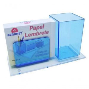 Porta Lapis E Lembrete Papel Bco Acrimet 948 Azul Clear