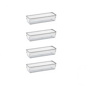 4 Organizadores Multiuso Modular Gavetas Acrílico Cristal
