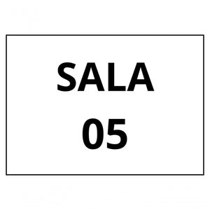 Placa Sinalização 1/2 Oficio Sala 05 Mdf Branco [f031]