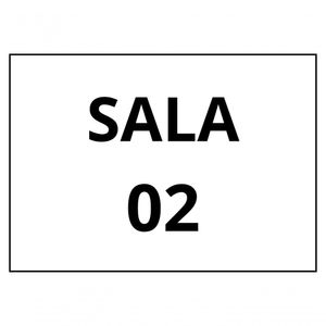 Placa Sinalização 1/2 Oficio Sala 02 Mdf Branco [f031]