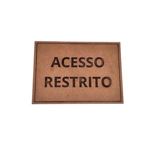 Placa Sinalização 1/2 Oficio Acesso Restrito Mdf Natural [f031]